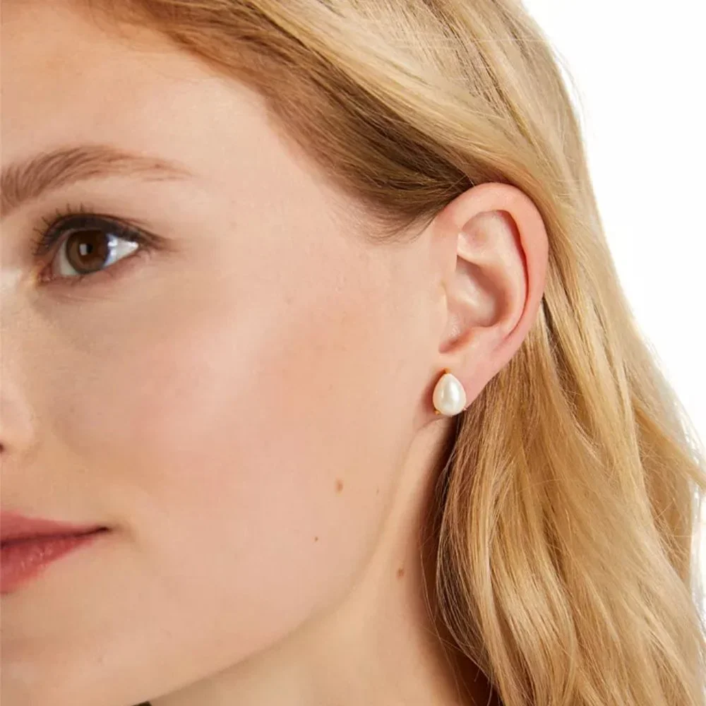 kate spade Brilliant Statement Pear-cut Pearl Stud Earrings/ NWT
